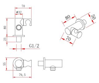 Душевой комплект Berges Nardis 3R хром 071007